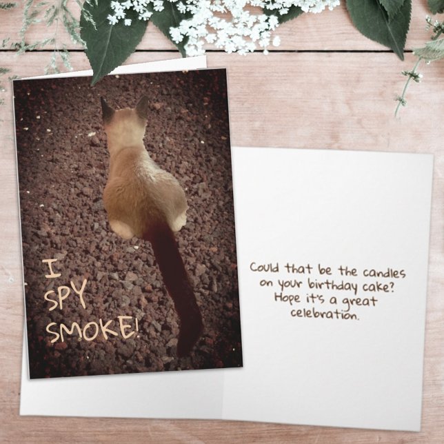 Funny Siamese Kitten Butt Photo Birthday Card (Creator Uploaded)