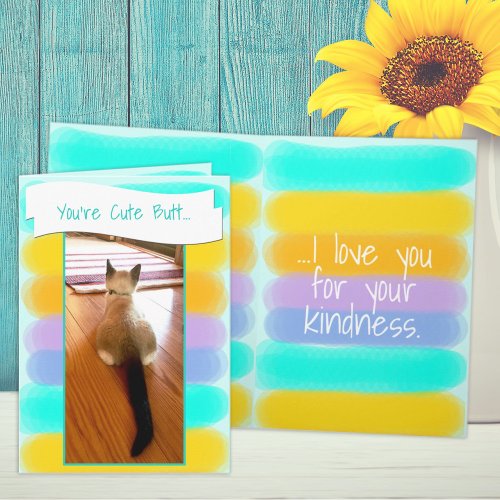 Funny Siamese Kitten Butt Photo Placeholder Card