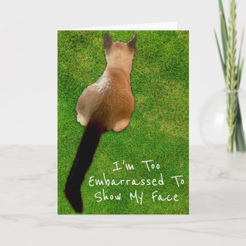 Funny Siamese Kitten Photo Belated Birthday Card