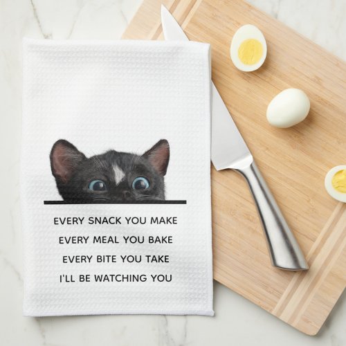 Funny Siamese Peaking Kitty Cat Kitchen Towels