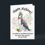 Funny Siberian Husky Birthday Card Donuts<br><div class="desc">Funny Siberian Husky Birthday Card Donuts. .Time to eat the donuts! This funny birthdaycard feature your favorite Siberian Husky all decked out in his party hat, munching on your stash of birthday donuts. Sprinkles flying everywhere, and your pup already has a donut in his mouth and two saved at his...</div>