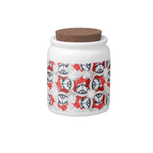 Funny Siberian Husky Christmas Pattern Candy Jar