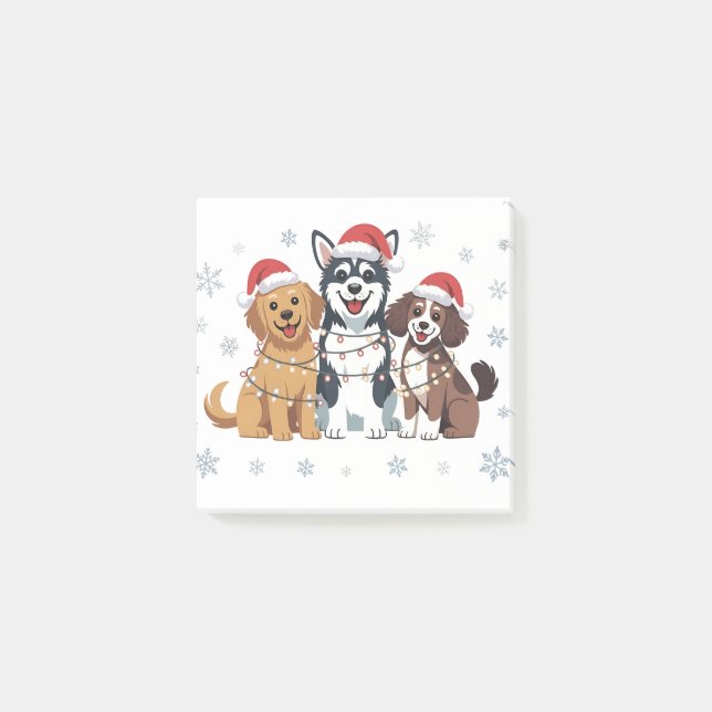 Funny Siberian Husky Dog Lover Christmas Tree   Post-it Notes (Front)