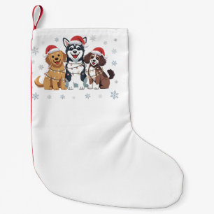 Funny Siberian Husky Dog Lover Christmas Tree Small Christmas Stocking