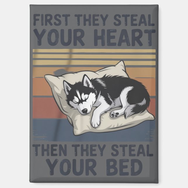 Funny Siberian Husky Pet Lovers Dog Owner  Magnet (Front)