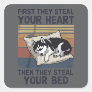 Funny Siberian Husky Pet Lovers Dog Owner  Square Sticker