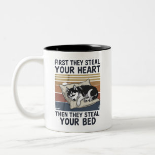 Funny Siberian Husky Pet Lovers Dog Owner Two-Tone Coffee Mug