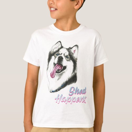 Funny Siberian Husky Shed Happen Dog Hair Husky  T_Shirt