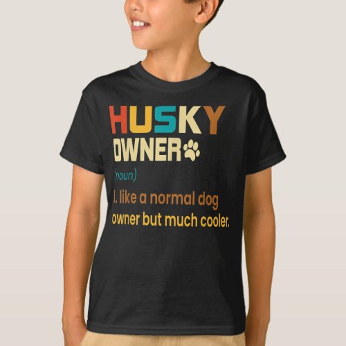 Funny Siberian Husky Vintage Retro Dog Mom Dad T_Shirt