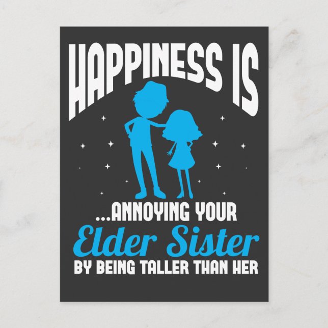 Funny Sibling Little Brother Lil Sister Postcard (Front)