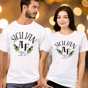 Funny "Sicilian AF - Deal With It" Heritage  Tri-Blend Shirt