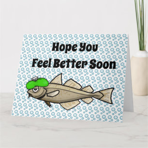 Funny Sick Cod Get Well Card