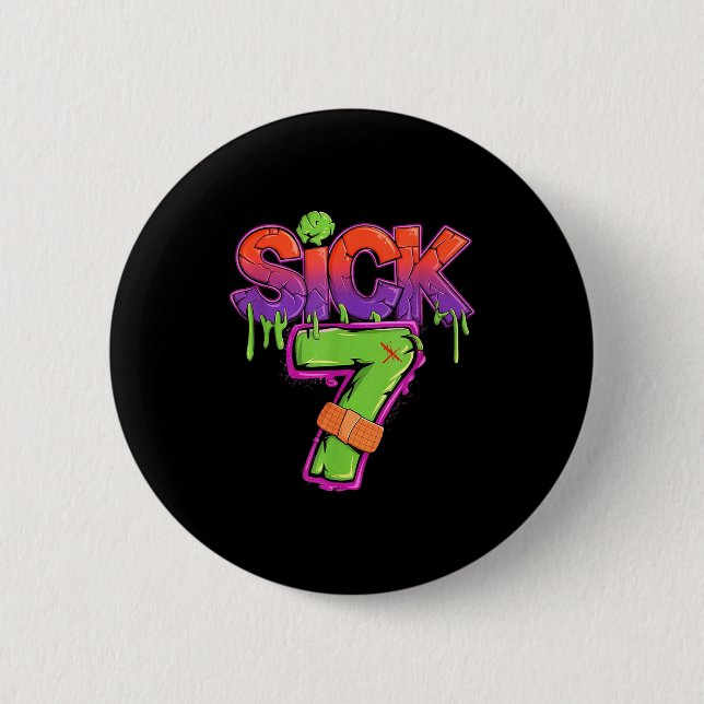 Funny Sick Seven 67 Funny Meme Sick Of 7  Button (Front)