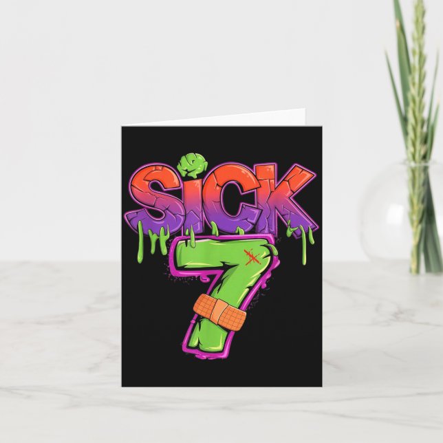 Funny Sick Seven 67 Funny Meme Sick Of 7  Card (Front)