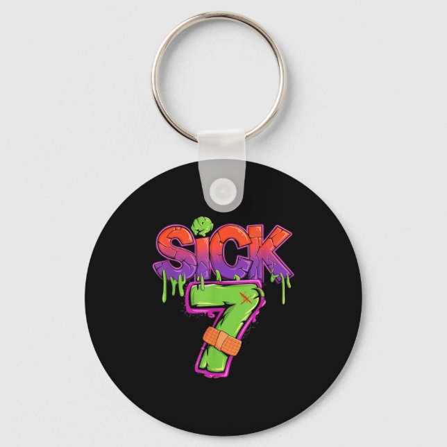 Funny Sick Seven 67 Funny Meme Sick Of 7  Keychain (Front)