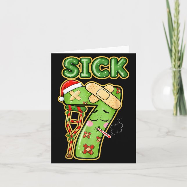 Funny Sick Seven Meme 67 Six Seven Santa Hat Chris Card (Front)