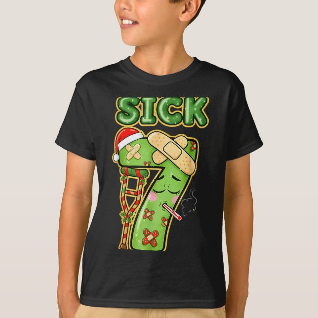 Funny Sick Seven Meme 67 Six Seven Santa Hat Chris T-Shirt (Front)