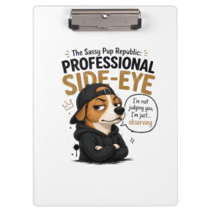 Funny Side-Eye Dog - "I'm Not Judging You" Clipboard