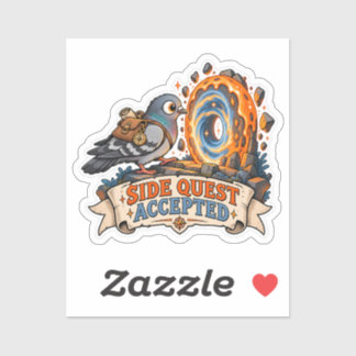 Funny Side Quest Accepted Pigeon Sticker