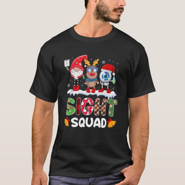 Funny Sight Squad Gnome Reindeer Santa Christmas O T-Shirt (Front)
