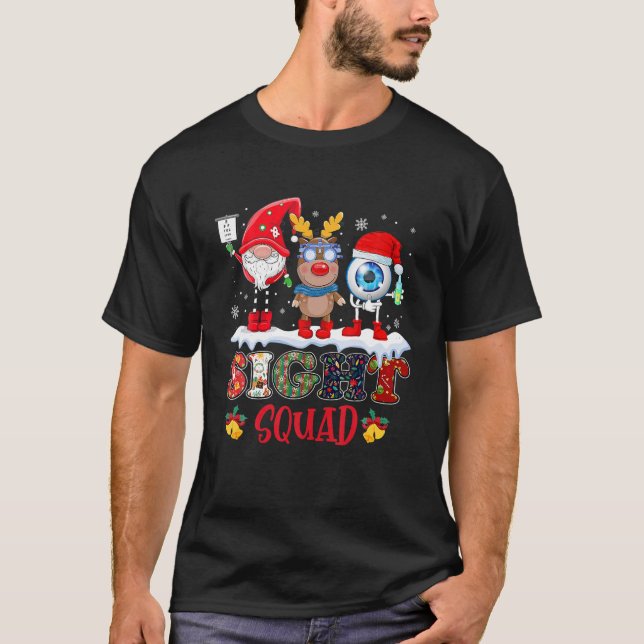 Funny Sight Squad Gnome Reindeer Santa Christmas O T-Shirt (Front)