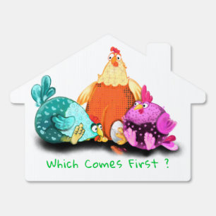 Funny Sign Chickens Waiting Egg To Hatch