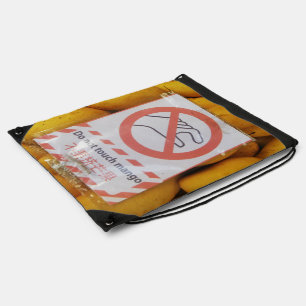 Funny Sign 'Do not touch mango' Drawstring Bag