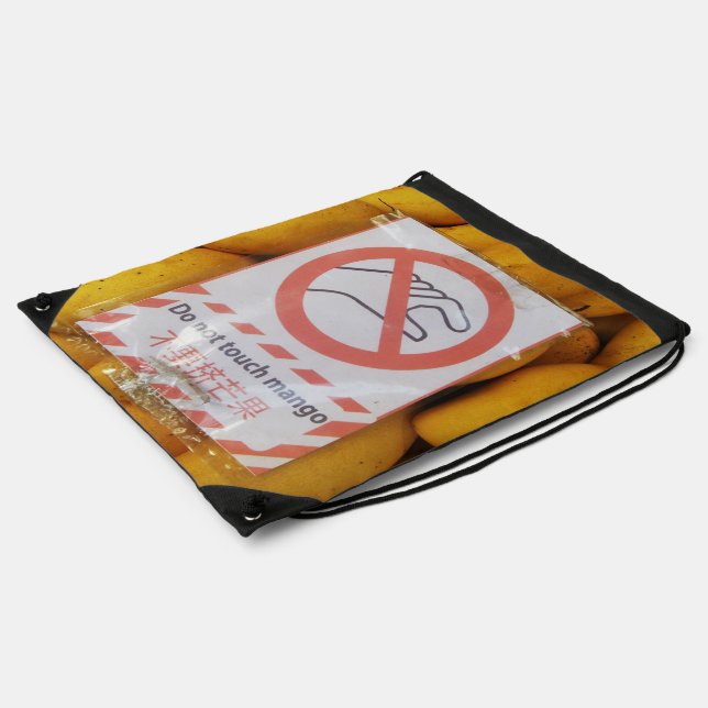 Funny Sign 'Do not touch mango' Drawstring Bag (Side)