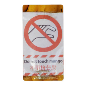Funny Sign 'Do not touch mango' Label