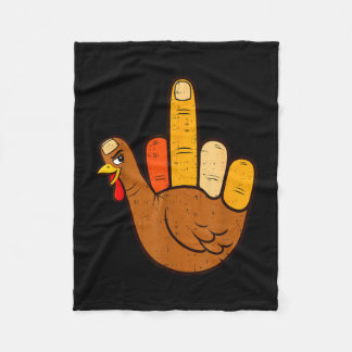 Funny sign turkey hand cool thanksgiving men women fleece blanket