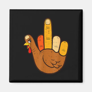 Funny sign turkey hand cool thanksgiving men women magnet