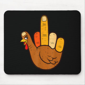 Funny sign turkey hand cool thanksgiving men women mouse pad