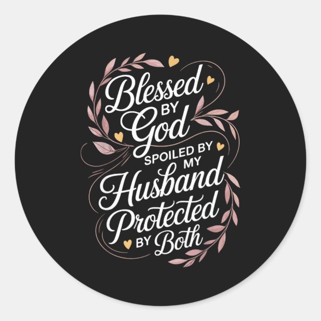 Funny Siled Wife Art For Women Girls Mpy Old Husba Classic Round Sticker (Front)