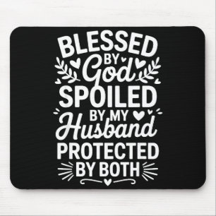 Funny Siled Wife Art For Women Girls Mpy Old Husba Mouse Pad