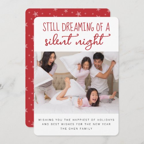Funny Silent Night Photo Holiday Card