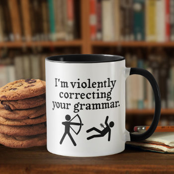 Funny Silently Correcting Your Grammar Spoof Coffee Mug by LaborAndLeisure at Zazzle