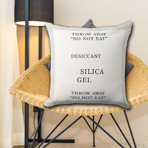 Funny Silica Gel Pack Packaging Design Throw Pillow