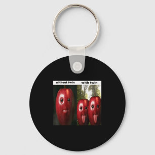 Funny Silly Ai Apple Gen Z Meme Brainrot Humor Twi Keychain