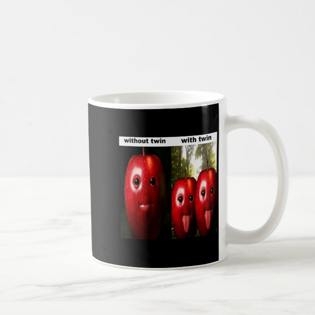 Funny Silly Ai Gen Z Meme Brainrot Humor Twins Bro Coffee Mug (Right)