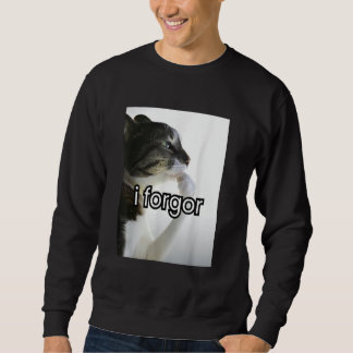 funny silly cat meme i forgor cringe brainrot meme sweatshirt
