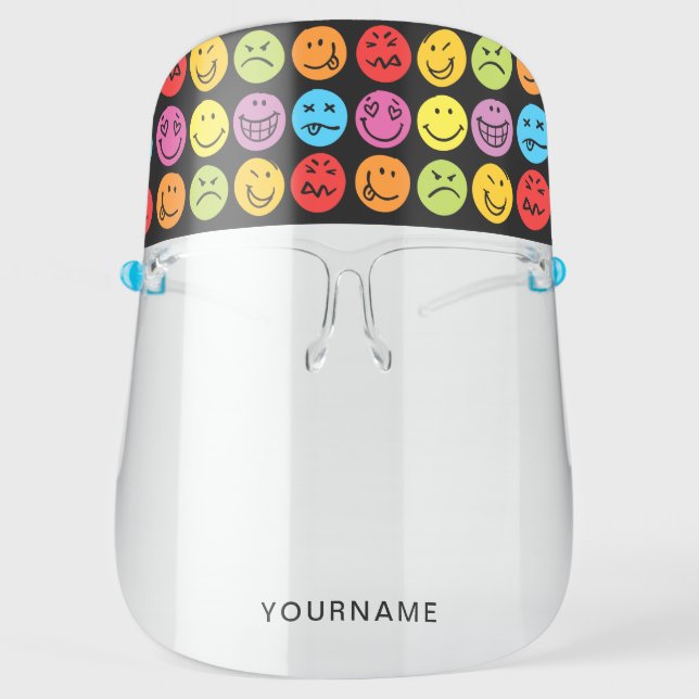 Funny Silly Colorful Faces Personalized Face Shield (Front)