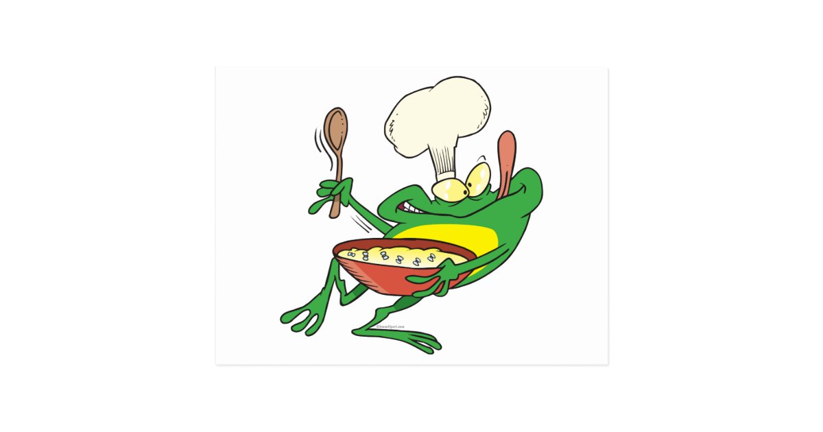 Funny Silly Cooking Chef Frog Cartoon Postcard Zazzle Com Funny animated cooking in the kitchen. funny silly cooking chef frog cartoon postcard zazzle com