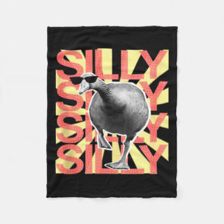 Funny Silly Goose Meme Humor Pun Women Men Boy Fleece Blanket