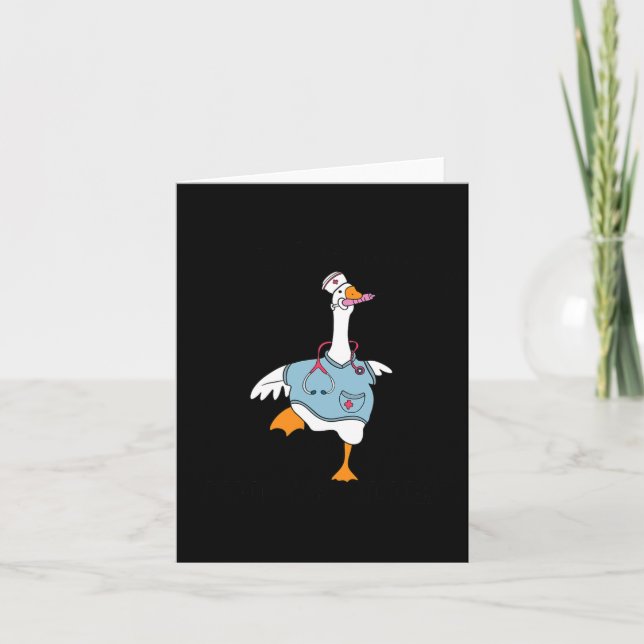 Funny Silly Goose Nurse Club School Nurse Student  Card (Front)