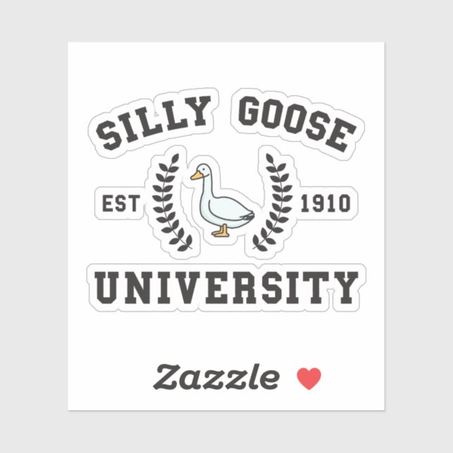 Funny Silly Goose university  Sticker (Sheet)