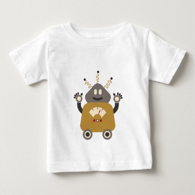 Funny Silly Retro Robot T-Shirt (Front)