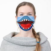 Funny Silly Shark White Sharp Teeth Adult Cloth Face Mask (Worn)