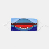 Funny Silly Shark White Sharp Teeth Adult Cloth Face Mask (Front, Folded)