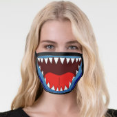 Funny Silly Shark White Sharp Teeth Face Mask (Worn Her)