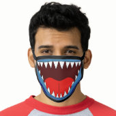 Funny Silly Shark White Sharp Teeth Face Mask (Worn Him)
